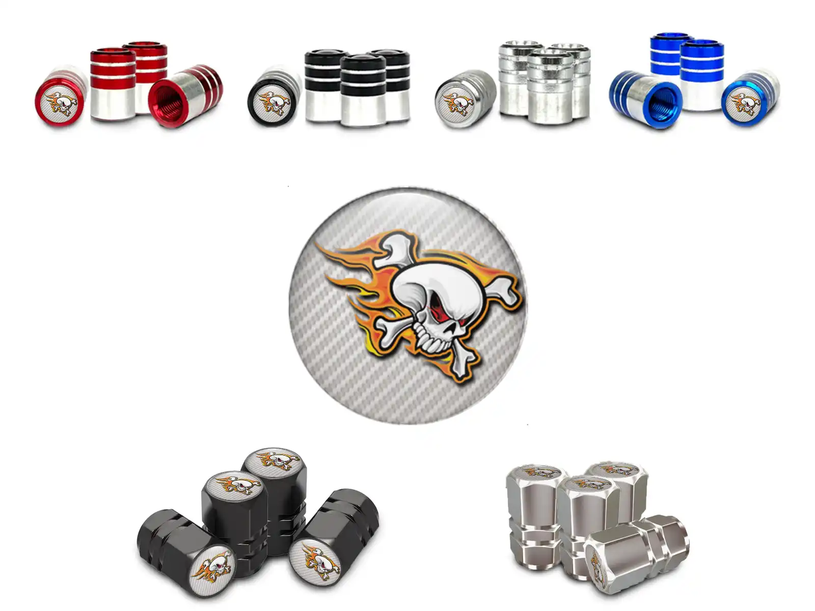 Valve Caps Motorcycle Metallic Finish